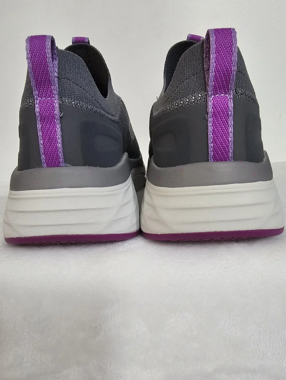 Skechers Womens Max Cushioning Elite Gray Purple Ultra Go Slip On Athletic Shoe - Picture 5 of 12